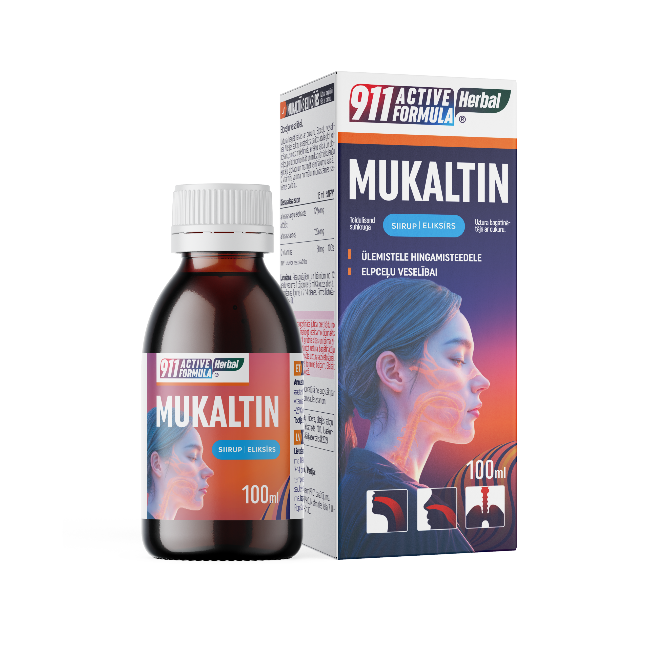 911 Active Formula Herbal Mukaltiin siirup 100ml
