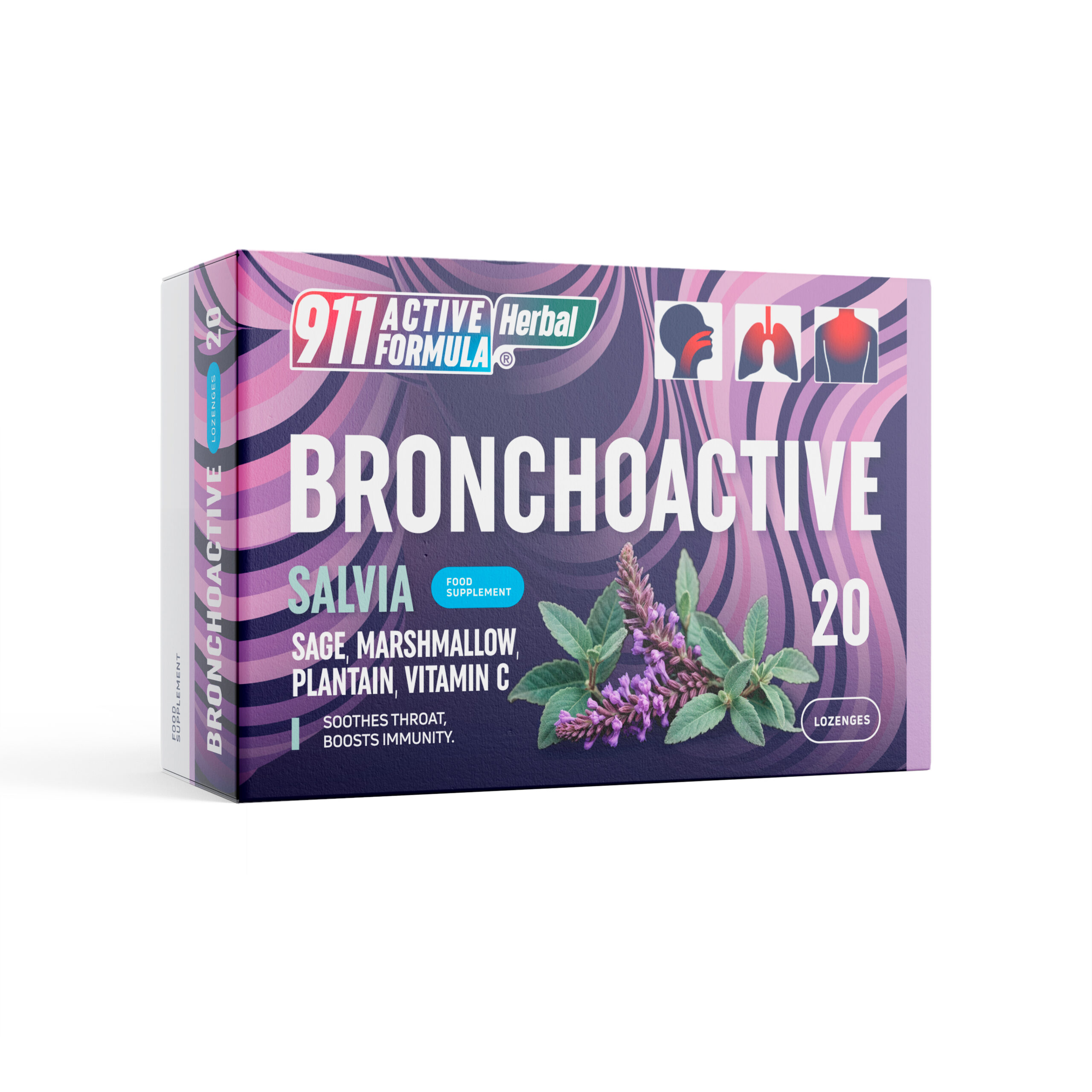 911 Active Formula Herbal Bronchoactive Sage Lozenges N20