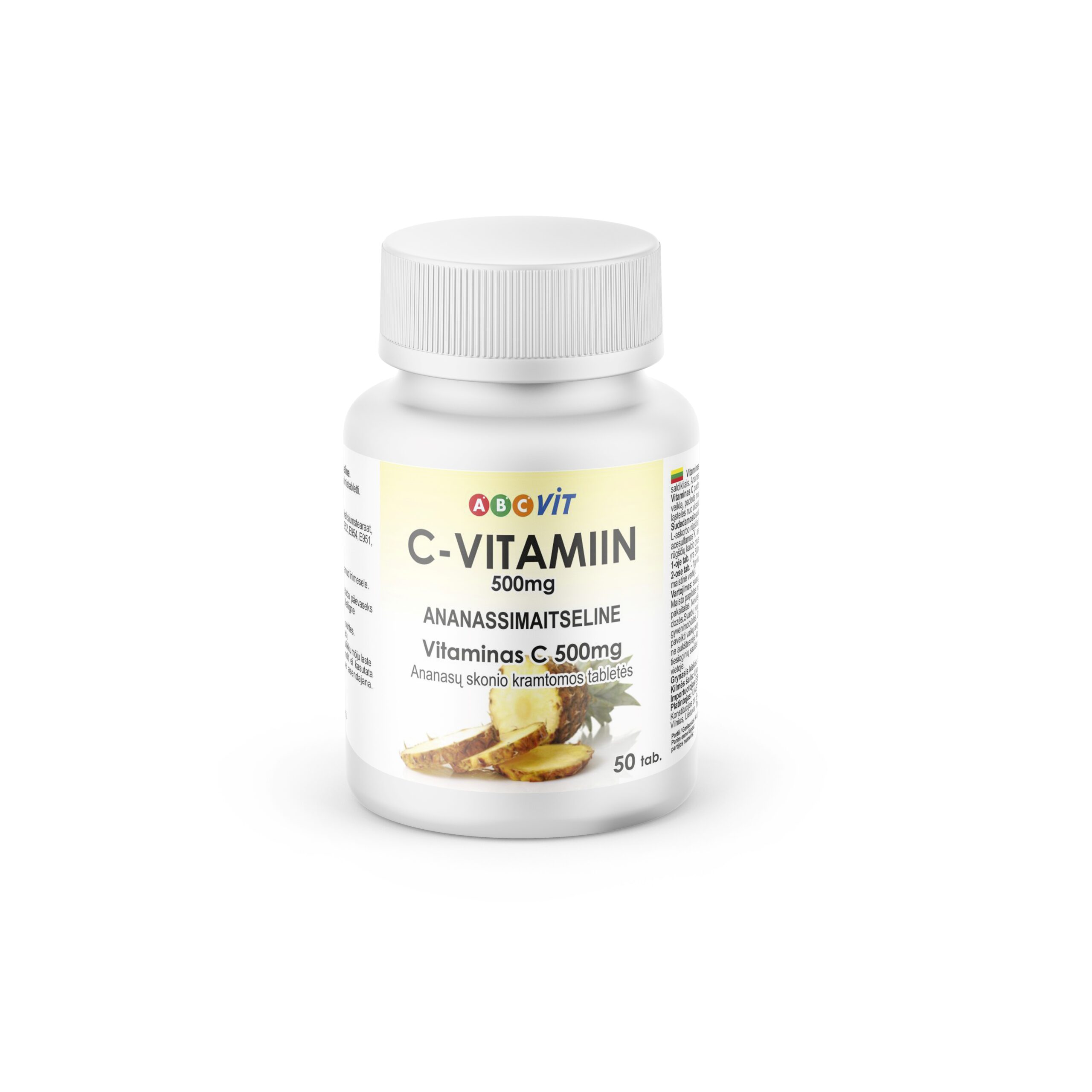 ABCvit Vitamiin C 500mg Ananassimaitselised närimistabletid N50