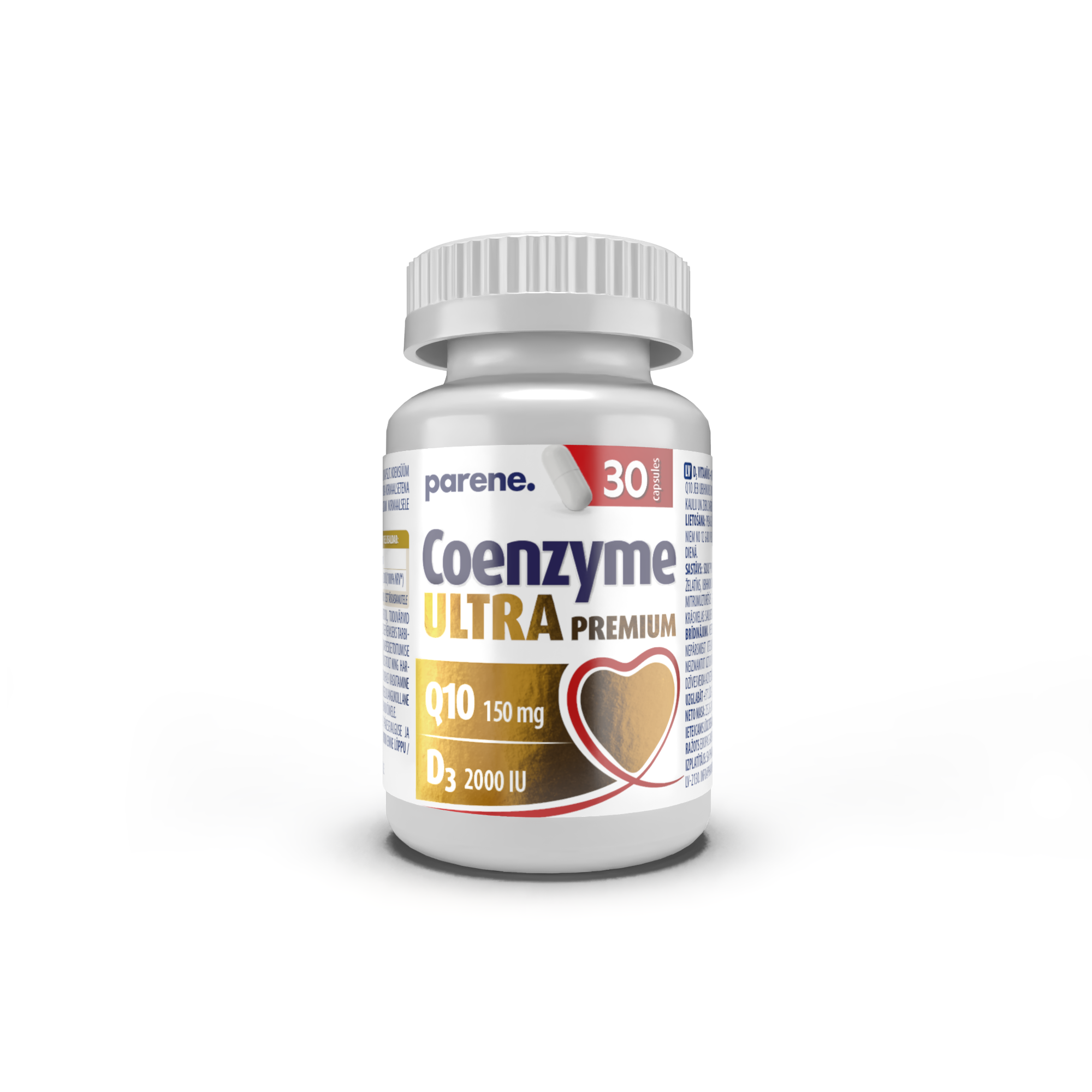 Parene. Coenzyme ULTRA Koensüüm Q10 150mg + Vitamiin D₃ kapslid N30