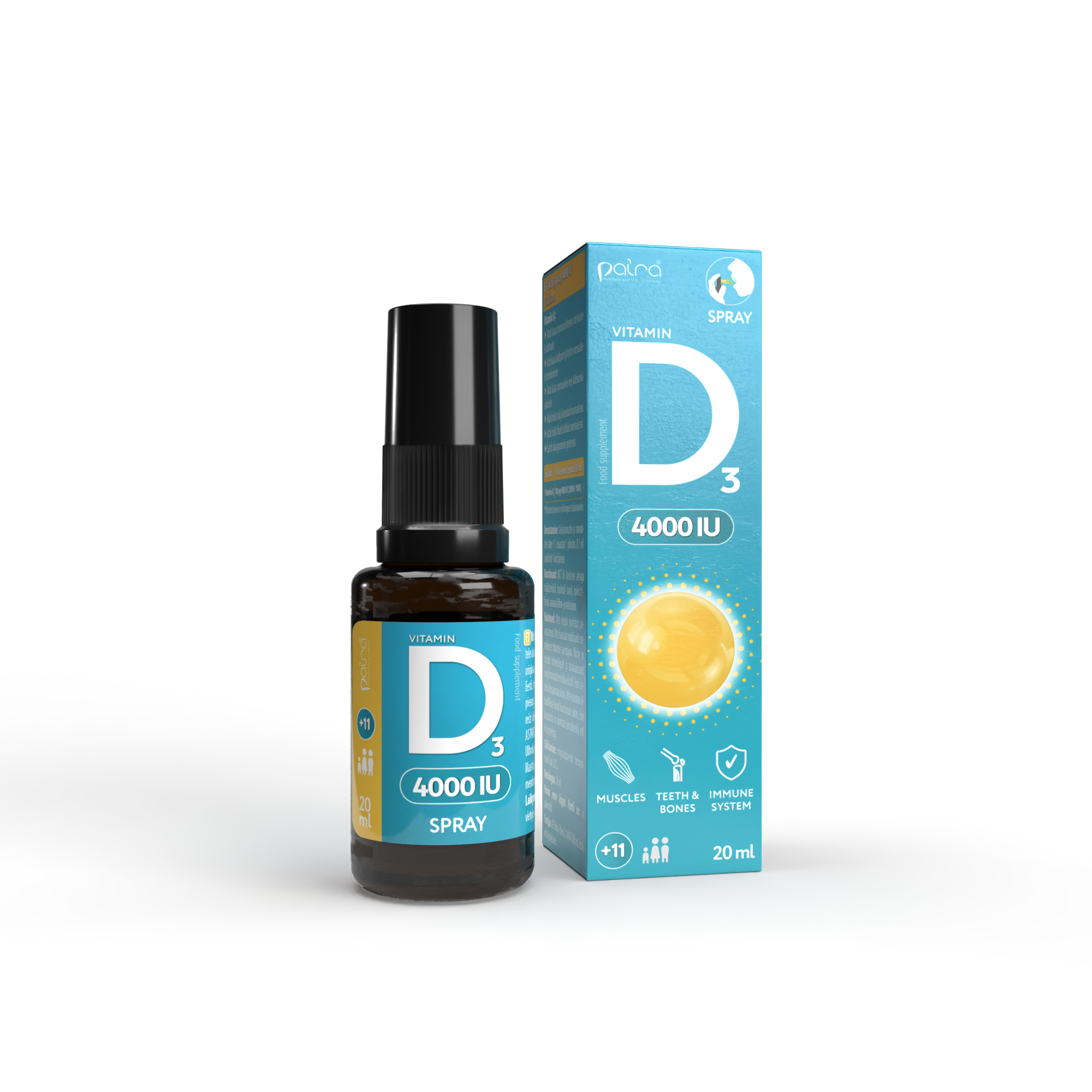 Paira Vit D₃ spray 4000 IU 20ml ( Vitamiin D3 sprei 200 annust)