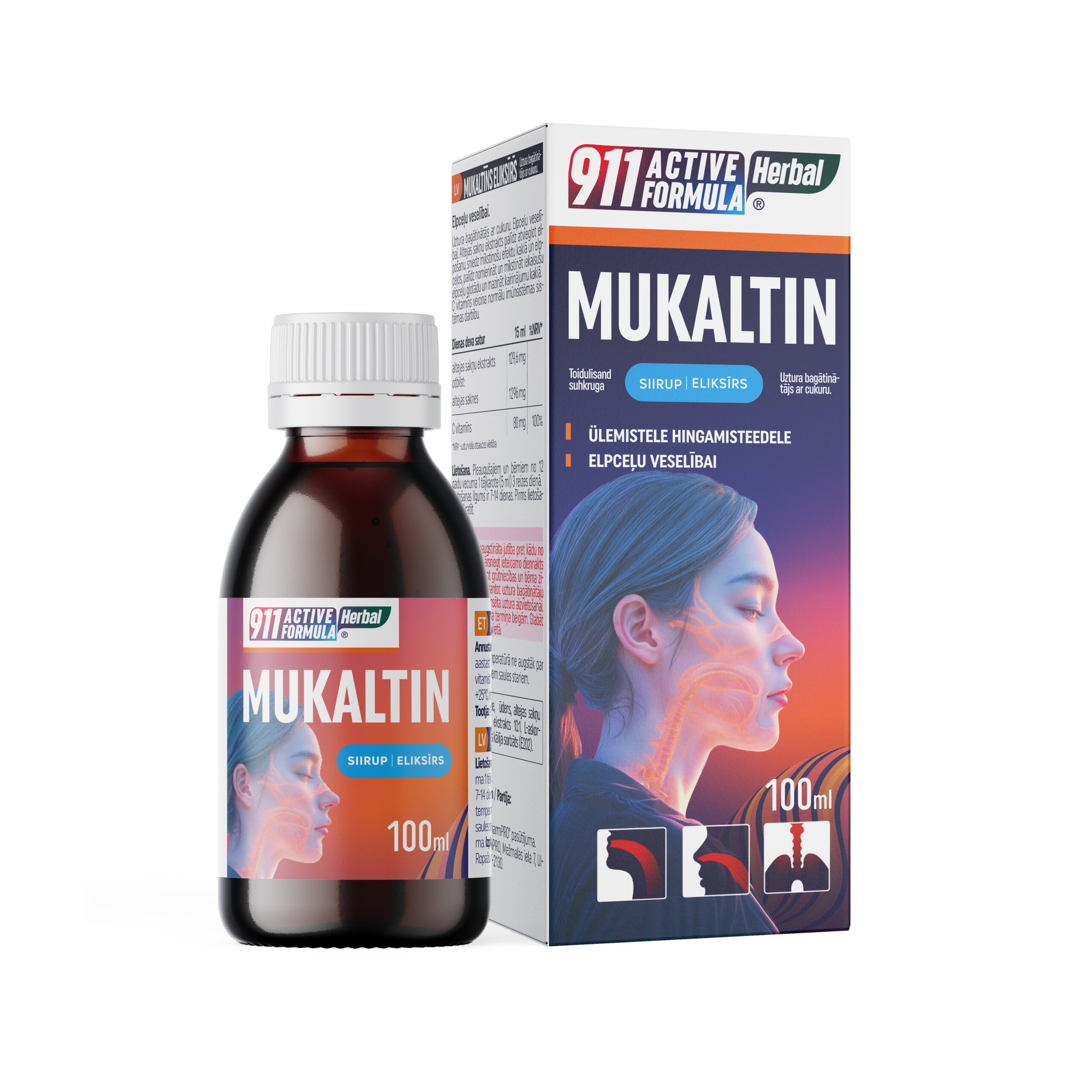 911 Active Formula Herbal Mukaltin Elixir (mukaltiin eliksiir) 100ml